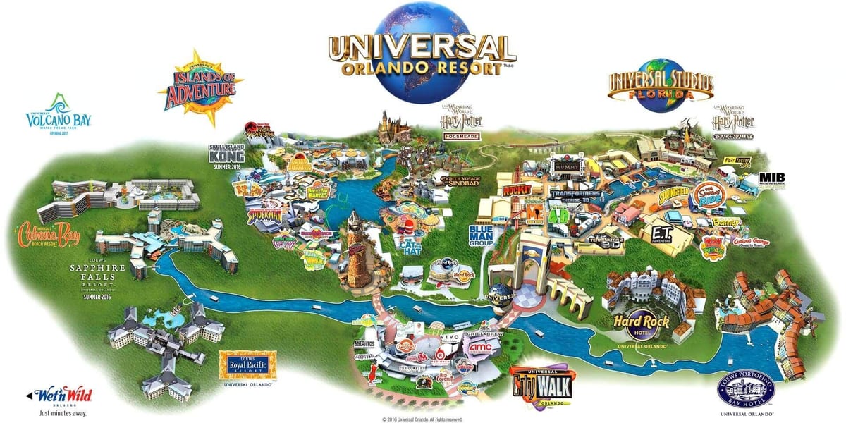 A Universal Studios Orlando térkép