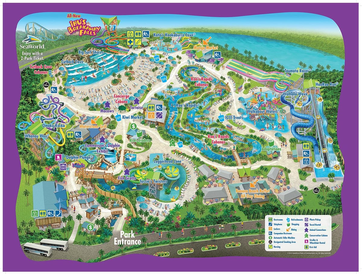 térkép Aquatica vízi vidámpark Orlando