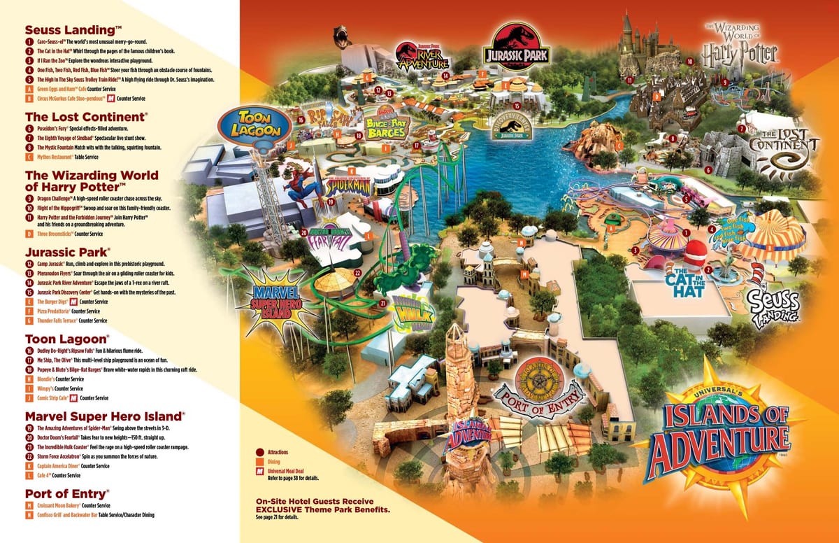 A Universal Studios térkép Harry Potter