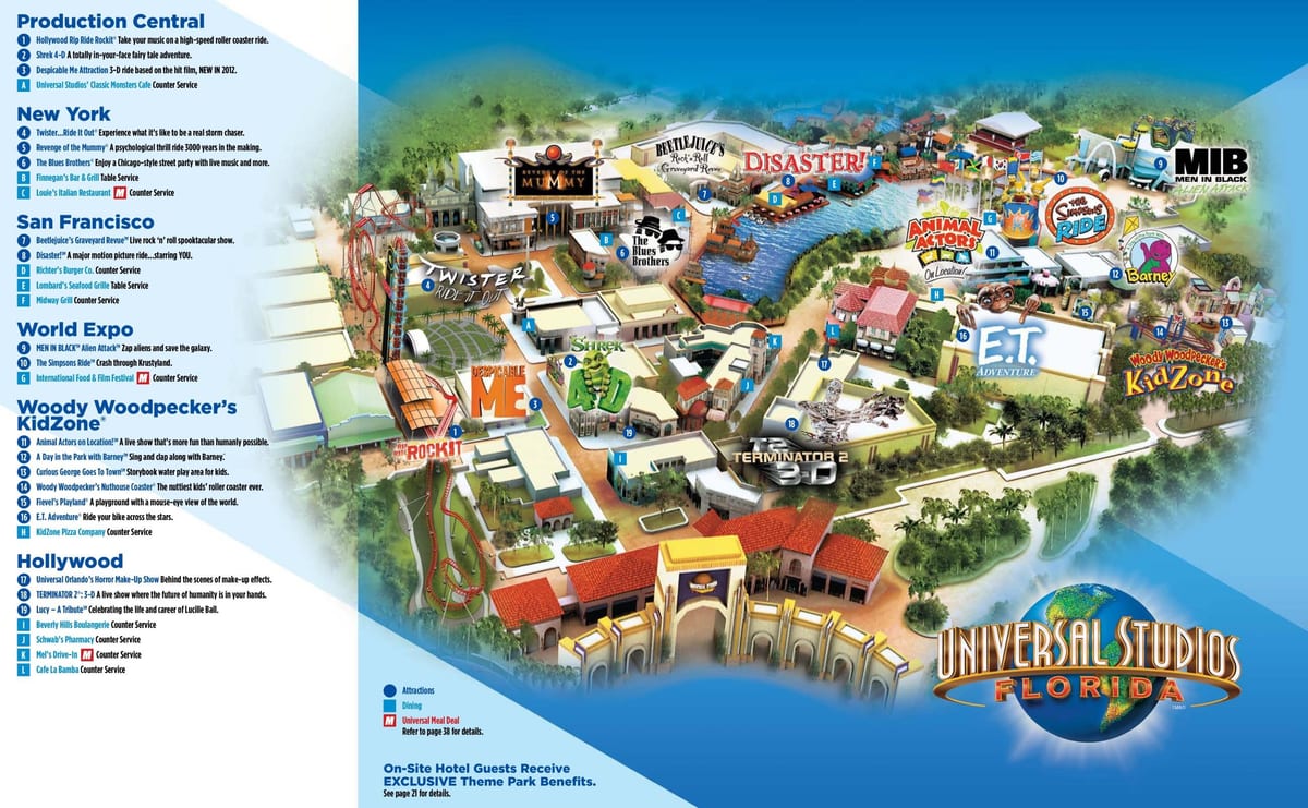Orlando-Universal Studios térkép