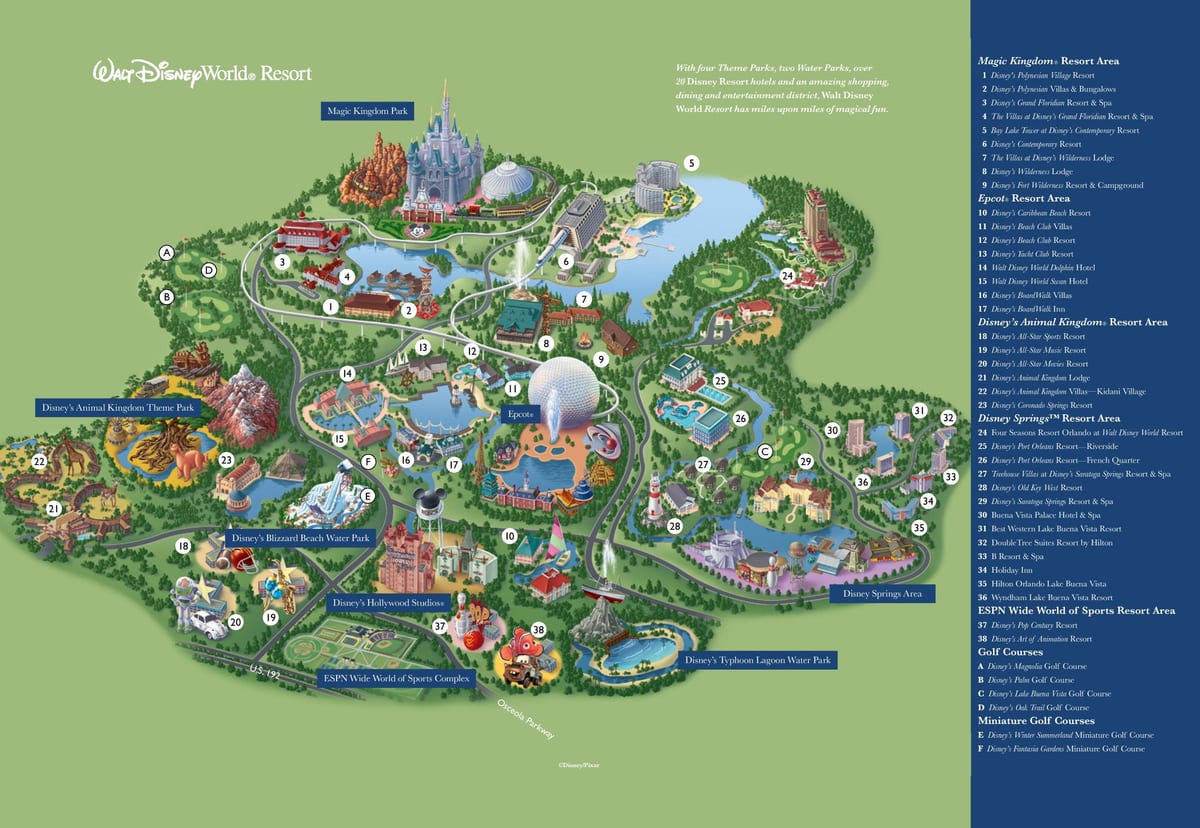 térkép WDW
