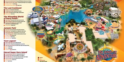 A Universal Studios térkép Harry Potter