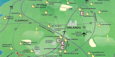 Térkép Orlando golfpályák